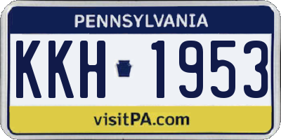 PA license plate KKH1953