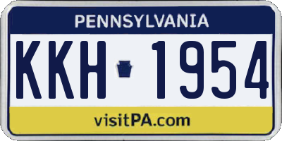 PA license plate KKH1954