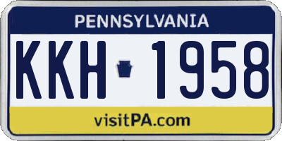 PA license plate KKH1958
