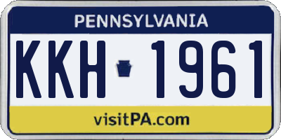 PA license plate KKH1961