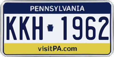 PA license plate KKH1962