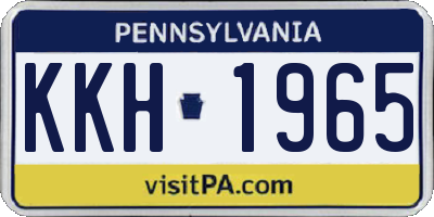 PA license plate KKH1965