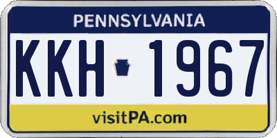 PA license plate KKH1967