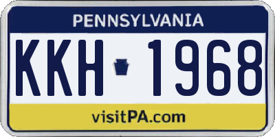 PA license plate KKH1968