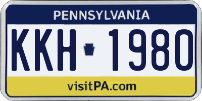 PA license plate KKH1980