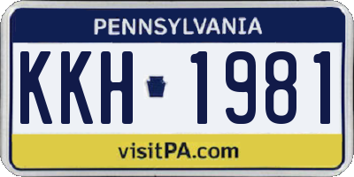 PA license plate KKH1981