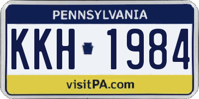 PA license plate KKH1984