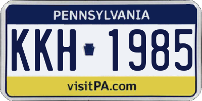 PA license plate KKH1985