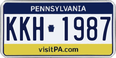PA license plate KKH1987