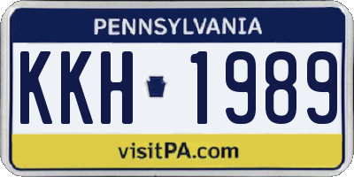 PA license plate KKH1989