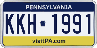 PA license plate KKH1991