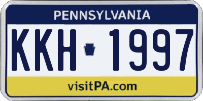 PA license plate KKH1997