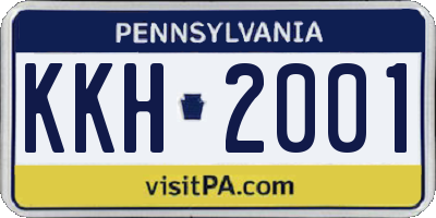 PA license plate KKH2001