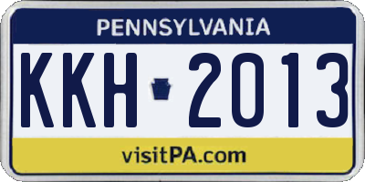 PA license plate KKH2013