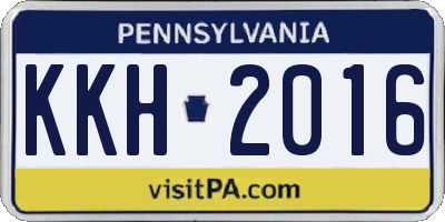 PA license plate KKH2016
