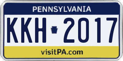 PA license plate KKH2017