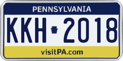 PA license plate KKH2018