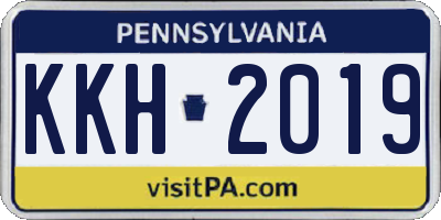 PA license plate KKH2019