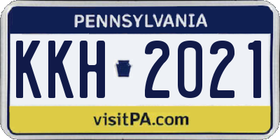 PA license plate KKH2021