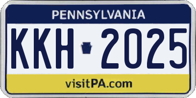 PA license plate KKH2025