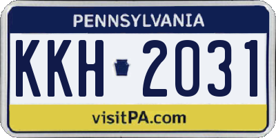 PA license plate KKH2031