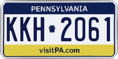 PA license plate KKH2061