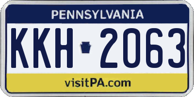 PA license plate KKH2063