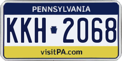 PA license plate KKH2068
