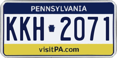 PA license plate KKH2071
