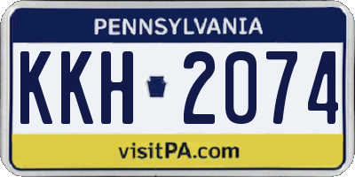 PA license plate KKH2074