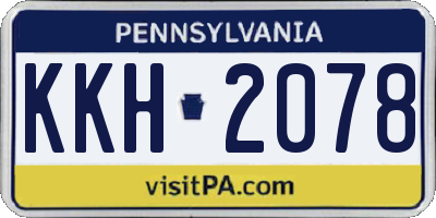 PA license plate KKH2078