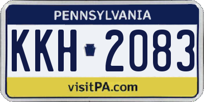 PA license plate KKH2083