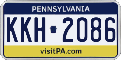 PA license plate KKH2086