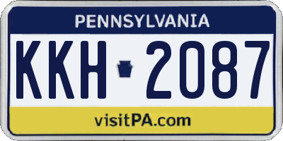 PA license plate KKH2087