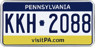 PA license plate KKH2088
