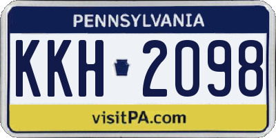 PA license plate KKH2098