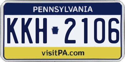 PA license plate KKH2106