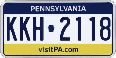 PA license plate KKH2118