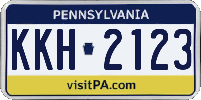 PA license plate KKH2123