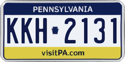 PA license plate KKH2131