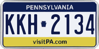 PA license plate KKH2134