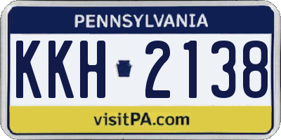 PA license plate KKH2138