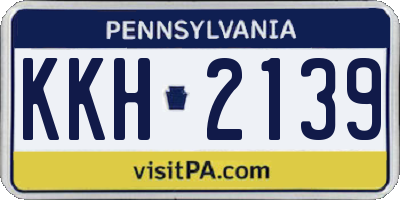 PA license plate KKH2139