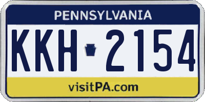 PA license plate KKH2154