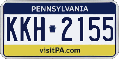 PA license plate KKH2155