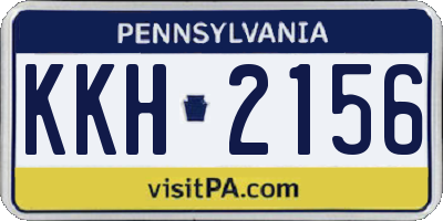 PA license plate KKH2156