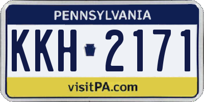 PA license plate KKH2171