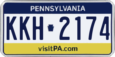 PA license plate KKH2174