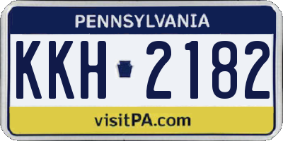 PA license plate KKH2182