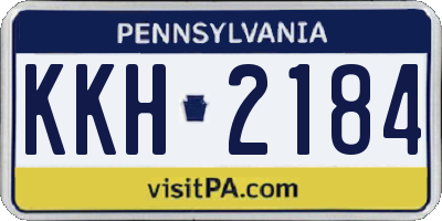 PA license plate KKH2184
